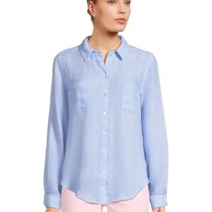 Lilly Pulitzer Lilac lavender purple Linen-Blend Button Down Shirt